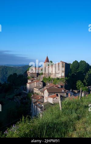 Picturesque village of Saint-Privat-d'Allier in the Haute-Loire department in Auvergne in France on the pilgrimage route to Compostela Stock Photo
