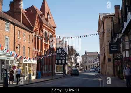 General View of Stratford-upon-Avon, West Midlands, England, birthplace of English playwright William Shakespeare. Stock Photo