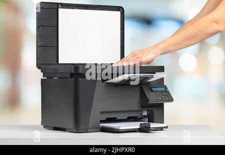 Printer, copier, scanner. Office table Stock Photo