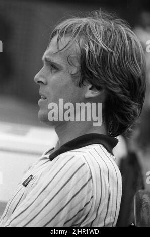 British tennis player John Lloyd, attending the French Open. Paris, Roland-Garros stadium, 1980-1982 Stock Photo