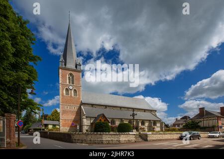 France, Normandy region, Seine-Maritime, Terroir de Caux, Luneray, church, Stock Photo