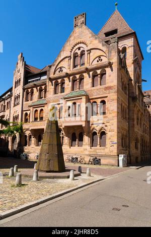 Building of the Archdiocese of Freiburg im Breisgau and former spire of a stair tower on the north side of the Freiburg Minster. Freiburg, Baden-Württ Stock Photo