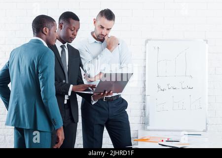 Business presentation in office company preparing Stock Photo