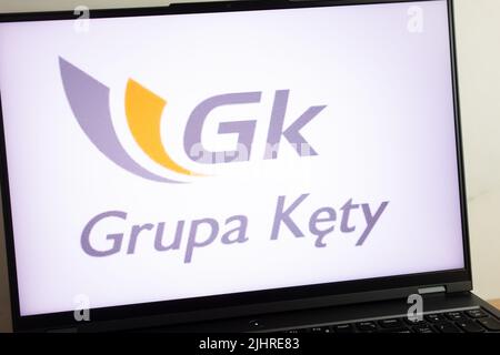 KONSKIE, POLAND - July 19, 2022: Grupa Kety SA company logo displayed on laptop computer screen Stock Photo