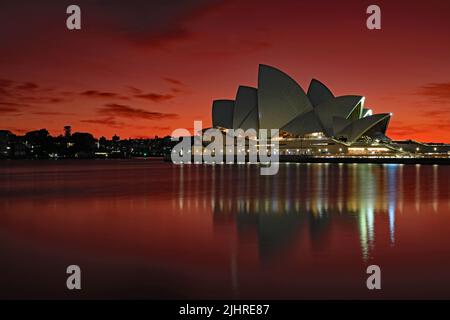 Dawn At Sydney Opera House, New South Wales, Stock Photo