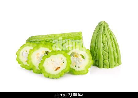 Bitter melon isolated on white background. Stock Photo