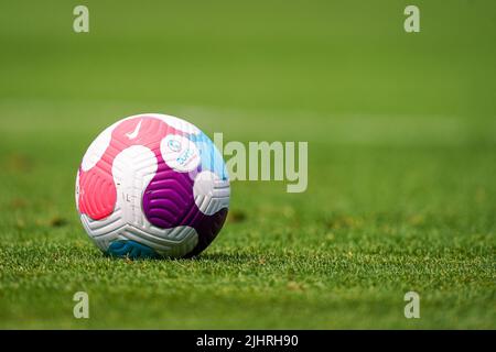 STOCKPORT, UNITED KINGDOM - JULY 20: The official matchball is seen during a Training Session of Netherlands Women at Stockport County Training Centre on July 20, 2022 in Stockport, United Kingdom. (Photo by Joris Verwijst/Orange Pictures) Stock Photo