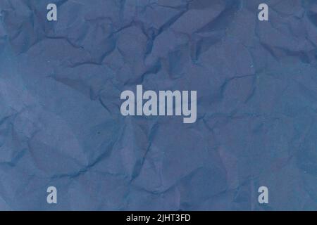 blue crumpled paper texture background. Stock Photo