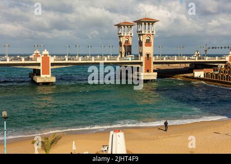 Stanley bridge landmark in Alexandria Egypt Stock Photo