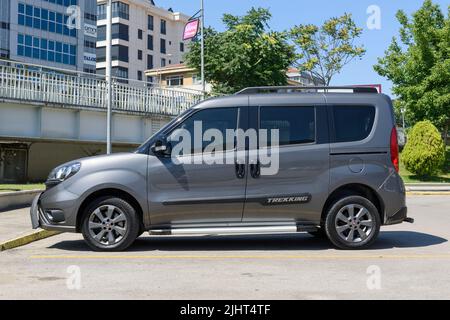 ISTANBUL, TURKEY - JUNE 25, 2022: Gray Fiat Doblo Trekking 4x4 by the ...