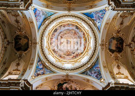 Ceiling of Bergamo Cathedral, dedicated to Saint Alexander of Bergamo. Duomo di Bergamo. Bergamo, Lombardy, Italy, Europe Stock Photo