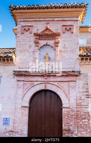 The church of El Salvador, in the Mudéjar style. It was built on the old Great Mosque of Granada. Albaicín, granada, Andalucía, Spain, Europe Stock Photo