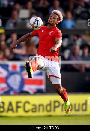 Nottingham Forest's Lyle Taylor during a pre-season friendly match at the Pirelli Stadium, Burton upon Trent. Picture date: Wednesday July 20, 2022. Stock Photo