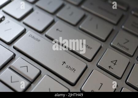 Close up of a laptop keyboard. Stock Photo
