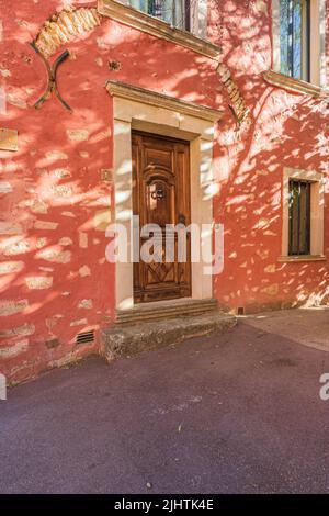 Vintage wooden door and wall background Stock Photo