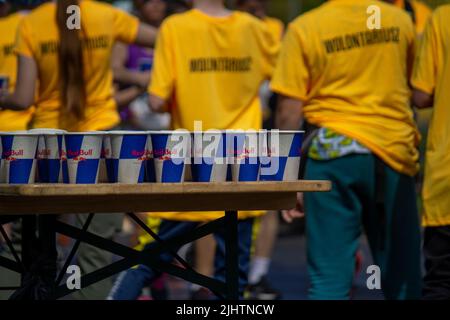 Red bull paper hi-res stock photography images