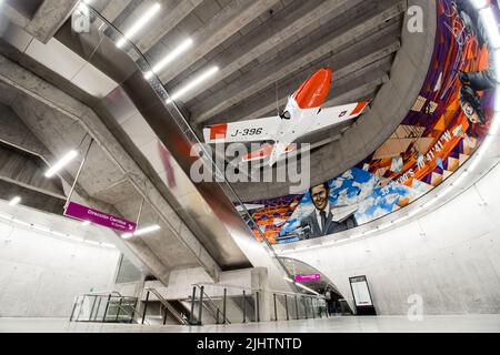 Cerrillos metro station, line 6, Santiago Chile Stock Photo