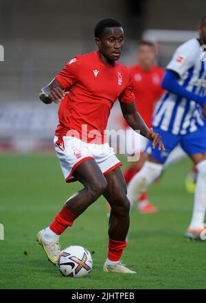 Nottingham Forest's Richie Laryea during a pre-season friendly match at the Pirelli Stadium, Burton upon Trent. Picture date: Wednesday July 20, 2022. Stock Photo