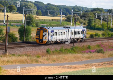 A British Rail Class 158 operated by Arriva Rail North seen here passing through Colton Junction near Yorks,North Yorkshire,UK Stock Photo