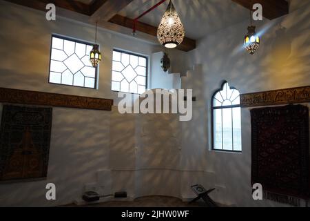 Inside a beautiful prayer room in,  Khobar, Saudi Arabia. Stock Photo