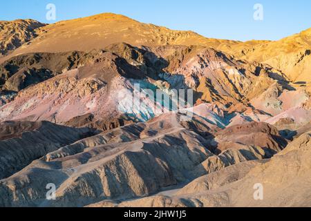 The colorful mineral deposits in the mountains of Death Valley National Park known as Artists Palette Stock Photo