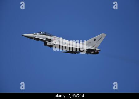 Italian Air Force Eurofighter Typhoon displays at the Royal International Air Tattoo RAF Fairford 2022 Stock Photo