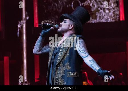 Bologna, Italy. 11th July, 2022. Adam Lambert during Queen   Adam Lambert - Rhapsody Tour, Music Concert in Bologna, Italy, July 11 2022 Credit: Independent Photo Agency/Alamy Live News Stock Photo