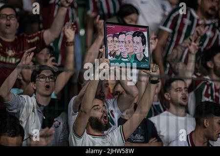 Goiania, Brazil. 20th July, 2022. GO - Goiania - 07/20/2022 - BRAZILIAN A 2022, GOIAS X FLUMINENSE - Fluminense fans during a match against Goias at Serrinha stadium for the Brazilian championship A 2022. Photo: Isabela Azine/AGIF/Sipa USA Credit: Sipa USA/Alamy Live News Stock Photo