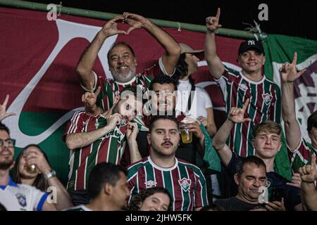 Goiania, Brazil. 20th July, 2022. GO - Goiania - 07/20/2022 - BRAZILIAN A 2022, GOIAS X FLUMINENSE - Fluminense fans during a match against Goias at Serrinha stadium for the Brazilian championship A 2022. Photo: Isabela Azine/AGIF/Sipa USA Credit: Sipa USA/Alamy Live News Stock Photo