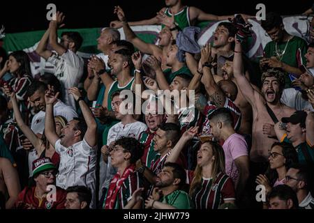 Goiania, Brazil. 20th July, 2022. GO - Goiania - 07/20/2022 - BRAZILIAN A 2022, GOIAS X FLUMINENSE - Fluminense fans during a match against Goias at Serrinha stadium for the Brazilian championship A 2022. Photo: Isabela Azine/AGIF/Sipa USA Credit: Sipa USA/Alamy Live News Stock Photo