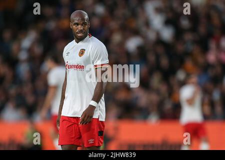 Hull, UK. 20th July, 2022. 'scar Estupiñán #19 of Hull City during the game in Hull, United Kingdom on 7/20/2022. (Photo by David Greaves/News Images/Sipa USA) Credit: Sipa USA/Alamy Live News Stock Photo