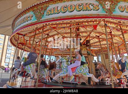Herbert Silcocks original Prancers Southport, Sefton, Lancashire, England, UK, PR9 - Merry go round Stock Photo