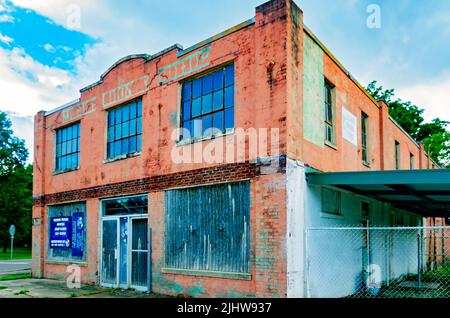 The old Mobile County Co-Op is pictured, July 17, 2022, in Grand Bay, Alabama. Stock Photo