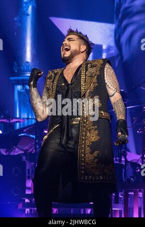 Bologna, Italy. 11th July, 2022. Adam Lambert during Queen   Adam Lambert - Rhapsody Tour, Music Concert in Bologna, Italy, July 11 2022 Credit: Independent Photo Agency/Alamy Live News Stock Photo