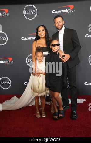 Hollywood, California, USA 9th July 2019 American Basketball player Stephen  Curry wife Ayesha Curry and daughters Riley Curry and Ryan Curry attend the  World Premiere of Disney's 'The Lion King' on July