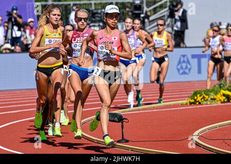 Eugene, United States. 20th July, 2022. EUGENE, UNITED STATES - JULY 20: Ririka Hironaka of Japan competing on Women's 5000m during the World Athletics Championships on July 20, 2022 in Eugene, United States (Photo by Andy Astfalck/BSR Agency) Atletiekunie Credit: Orange Pics BV/Alamy Live News Stock Photo