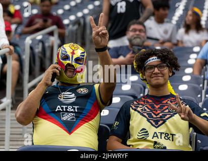 Houston, Texas, USA. 20th July, 2022. Club América fans before the start of a club friendly between Manchester City and Club America on July 20, 2022 in Houston, Texas. (Credit Image: © Scott Coleman/ZUMA Press Wire) Credit: ZUMA Press, Inc./Alamy Live News Stock Photo