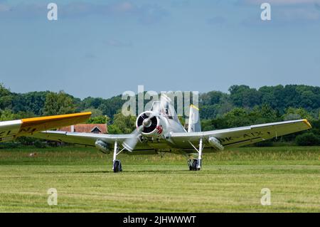 Aviation Day. Zlin Z-37A-2 Bumblebee aircraft used in agriculture Stock Photo