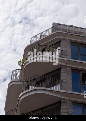 Antwerp, Belgium, 02 July 2022, Fragment of an apartment building in the center of the city of Antwerp Stock Photo