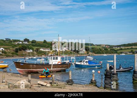 Cardigan Ceredigion Wales UK July 13 2022 Boats at Patch boat club Stock Photo