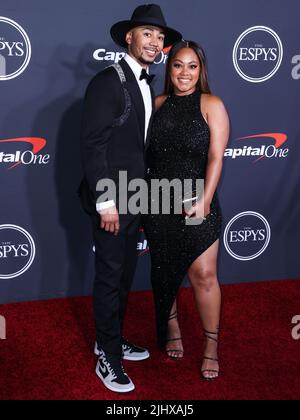 Los Angeles, United States. 21st July, 2022. Mookie Betts and Brianna  Hammonds attend the 30th annual ESPY Awards at the Dolby Theatre in the  Hollywood section of Los Angeles on Wednesday, July
