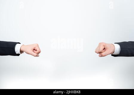 Important Message Presented Between Business Team Hands. Crutial Information Displayed Among Two Palms. Critical Announcements Shown From Man And Stock Photo