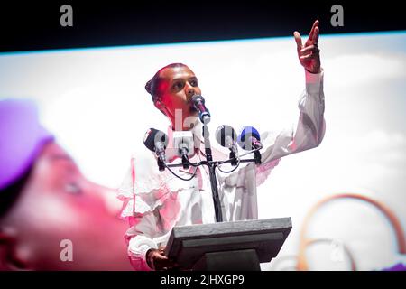 Stromae in concerto all' Ippodromo Snai di San Siro, Milano. Stock Photo