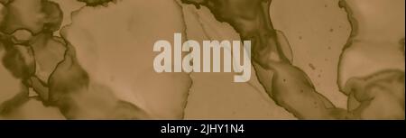 Abstract Coffee Paint. Grunge Brown Banner. Aged Stock Photo