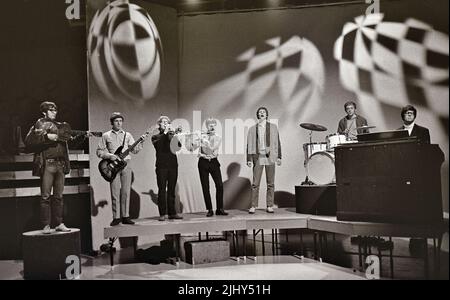 MANFRED MANN UK rock group inon Top of the Pops in 1965. Photo: Tony Gale Stock Photo