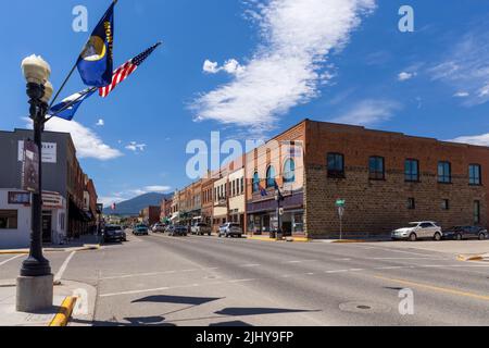 Broadway Avenue, Red Lodge, Montana Stock Photo