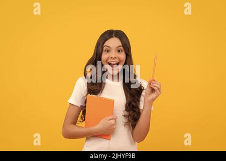 childrens literature. amazed intellectual child. back to school. education. get smart. Stock Photo