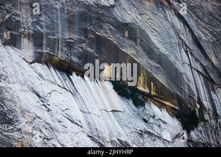 Yosemite detail of large vertical grey wall Stock Photo