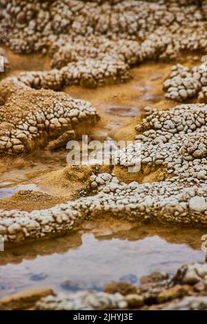 Up close view of alkaline formations in Yellowstone Stock Photo