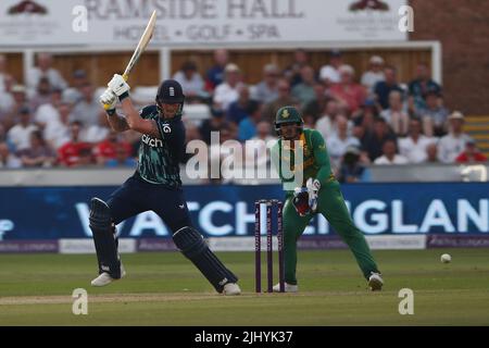 England's Ben Stokes batting during the Royal London One Day Series match between England and South Africa at the Seat Unique Riverside, Chester le Street on Tuesday 19th July 2022. (Credit: Mark Fletcher | MI News) Credit: MI News & Sport /Alamy Live News Stock Photo